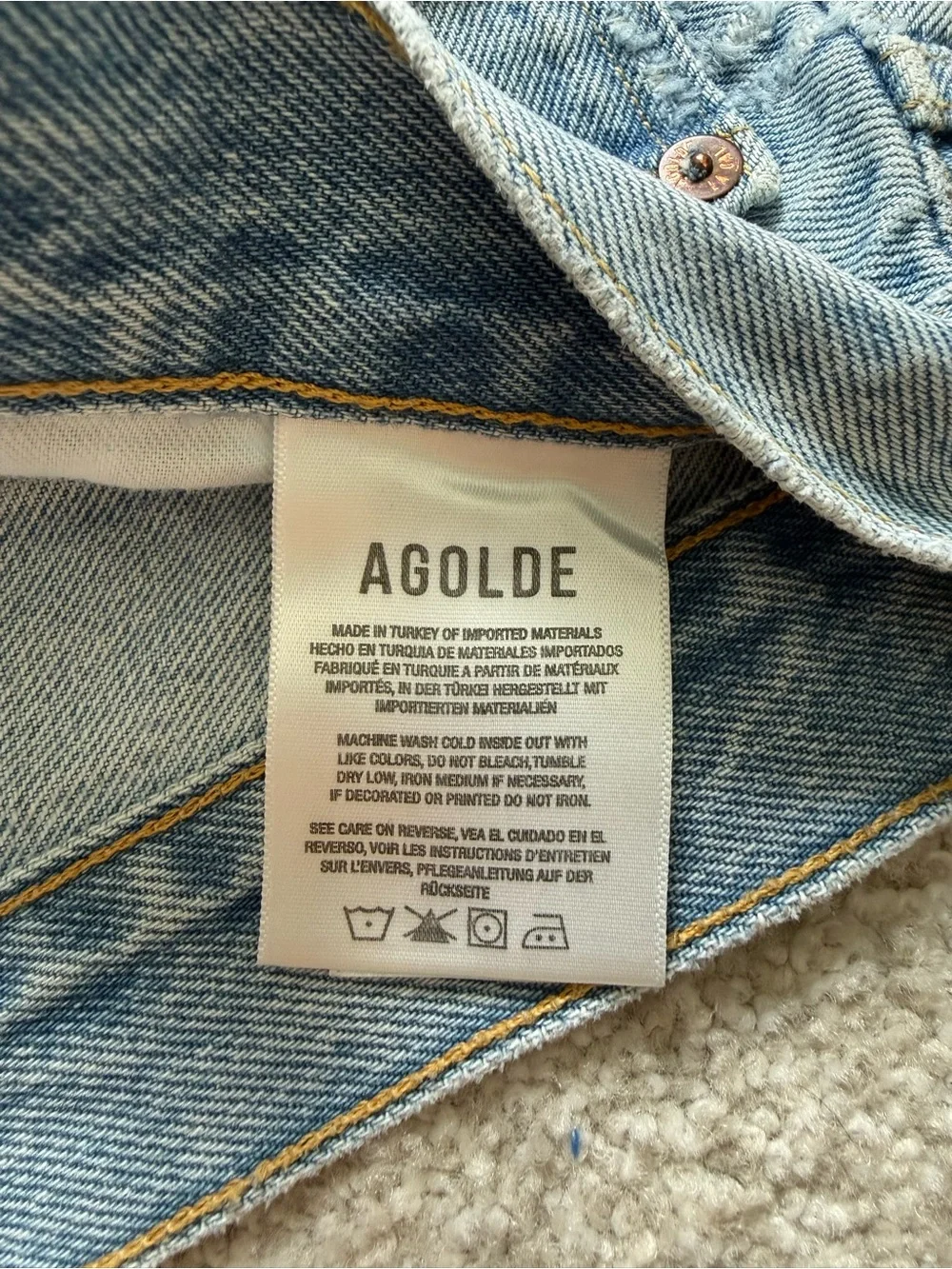 AGOLDE Parker Long Denim Shorts